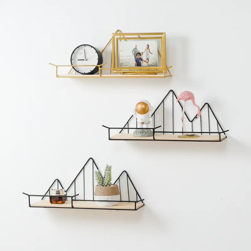 Holder for Wall Decorative Nordic Creative Mountain Style Wall Mounted Storage Holders Racks Home Organizer Metal Crafts