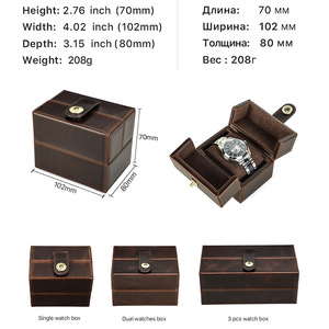 Estuche de Viaje para Reloj de Lujo de Alta Gama, en Cuero Genuino de Vaca, con un Solo Compartimento, Logotipo Personalizado, Diseño Único - Product Image 3