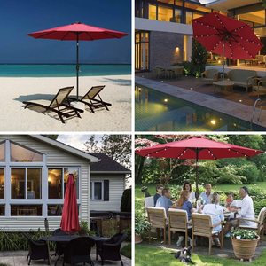 Hermosa sombrilla LED solar de aluminio, sombrilla de mercado, sombrilla comercial para <span class=keywords><strong>patio</strong></span> exterior con luz led para el <span class=keywords><strong>patio</strong></span> - Product Image 5