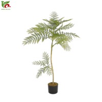 110cm Faux Jacaranda Arbre Plantes Artificielles dans Pot En Plastique Noir pour Bureau Moderne Maison Salon Décor