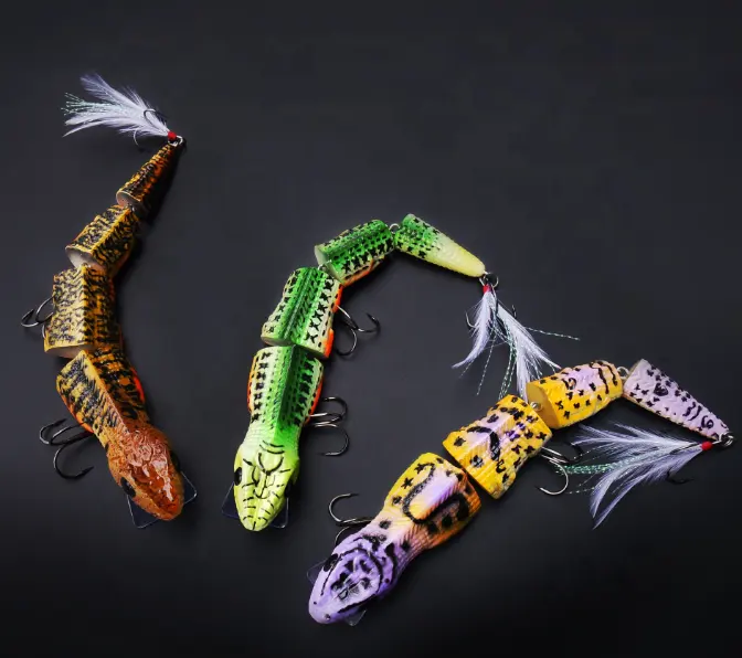 Wholesaler L~S 3pcs/box UV Colors Multi Jointed SwimBait Fishing Lure Bass Floating Bionic Lifelike Lizard Angling Tackle Bait