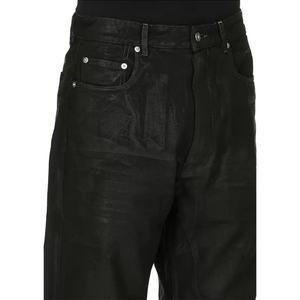 กางเกงยีนส์เดนิมวินเทจทรงตรงหลวมสำหรับผู้ชาย สีดำลายฟอยล์ เนื้อผ้าฝ้ายคุณภาพสูง - Product Image 4