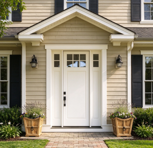 Puerta Exterior de Madera Sólida Insonorizada e Impermeable Qifan, Puerta de Entrada Moderna con Acabado de Superficie, Diseño de Entrada para Villa - Product Image 4