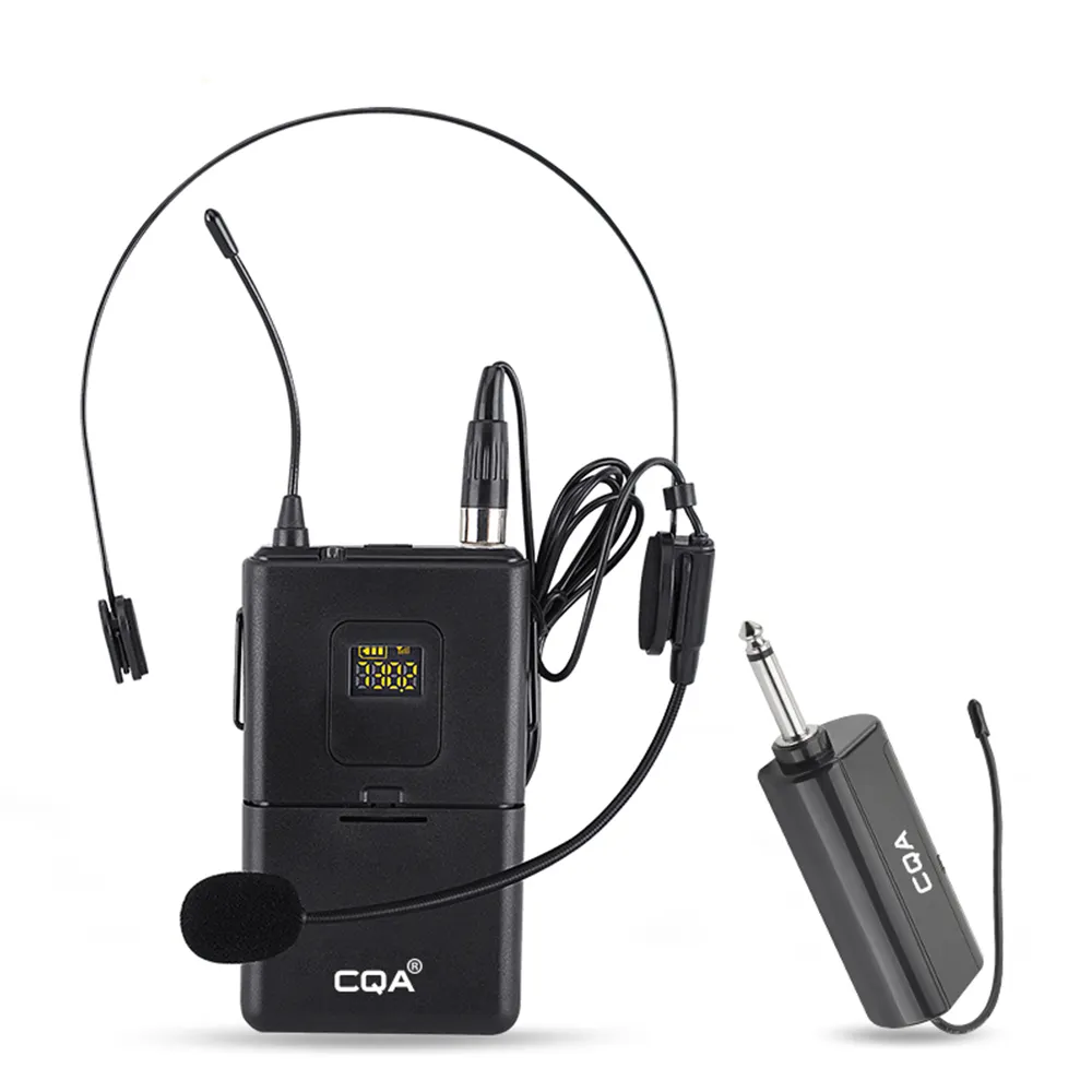 CQA UHF หัวไมโครโฟนไร้สายแบบพกพา,อุปกรณ์รับและส่งสัญญาณเหมาะสำหรับการสอนลำโพง