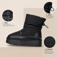 Bottes d'hiver personnalisables avec logo de marque, bottes de neige imperméables en nylon haute densité, mi-montantes, vente en gros, chaussures pour femmes à semelle épaisse