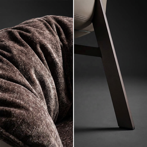 Fauteuil d'appoint moderne de luxe en velours et cuir, avec structure en fer et pieds thermolaqués, coussin remplaçable, couleur personnalisable, pour salon - Product Image 5