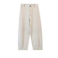 Pantalon OEM pour femme de bureau, coupe droite ample taille haute, motif pied-de-poule, 100% coton écologique, collection Printemps