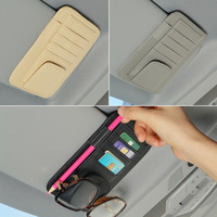 Almacenamiento de parasol para coche, carpeta multifunción, almacenamiento de gafas, bolsillo, accesorios interiores para coche