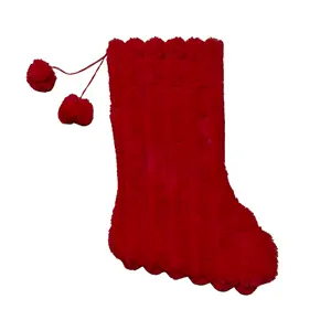Neue gestrickte Weihnachtsstrümpfe mit Schneeflocke Alphabet Baum Anhänger Geschenk Socken für die Feiertagsaison