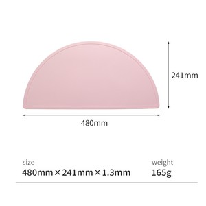 Tapis de table en silicone pour enfants, tapis d'alimentation semi-circulaire rond, résistant à la chaleur, antidérapant, tapis de table réutilisable pour bébé - Product Image 6