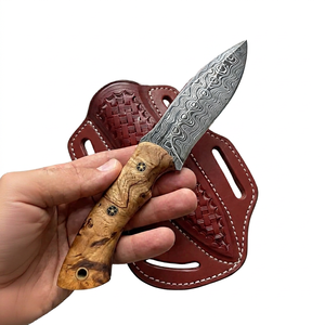 Handmade Industrial Grade Damascus Steel Blade Multi-Functional Hunting Camping Bowie Knife <b>Clip</b> Point OEM Customizable - Product Image 1