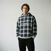 Vestes personnalisées pour hommes, veste courte à carreaux, veste en flanelle à carreaux, fermeture éclair, style streetwear, vêtements de travail, broderie personnalisée