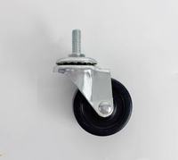 Roulettes pivotantes pour meubles de 2,5 pouces (63 mm), roue en acier noir, roulettes industrielles avec frein latéral