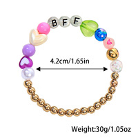 Bracelet en perles acryliques colorées tendance - Meilleurs amis - Lettres anglaises lumineuses - Bijoux pour enfants