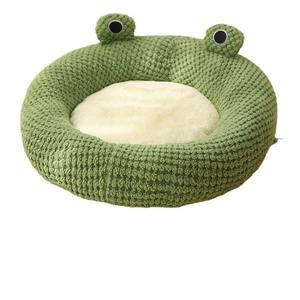 Nouveau Nid d'hiver chaud pour animaux de compagnie, série grenouille, en feutre de velours, écologique, pour chats et chiens, vente en gros - Product Image 3