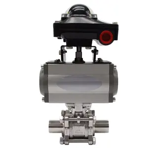 China Supplier Manufacturing Mini Three Piece Control Valve Stainless Steel Weld Pneumatic 3Pc Ball Valve