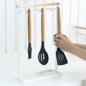Japanese Style <b>Kitchen</b> Utensil <b>Rack</b> No Drill Multi Functional Spatula Holder Household Storage Organizer Rectangle Design - Product Image 4