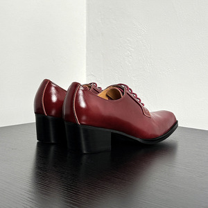 Zapatos de Hombre para Aumentar la Estatura, Color Vino Tinto, Punta Cuadrada, Cuero Vacuno de Primera Capa, Envío Directo - Product Image 3