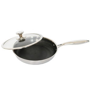 32cm Double-sided Dishwasher Safe 316 Tri-ply <strong>Stainless</strong> Steel Non-Stick <strong>Frying</strong> <strong>Pan</strong> With Glass Cover For Gas &amp; Induction Cookers - Product Image 5