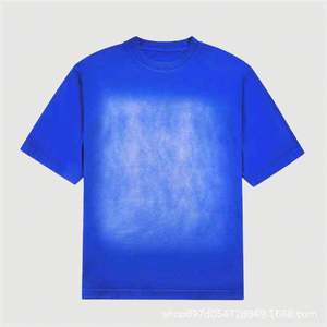 Camisetas OEM de manga corta con cuello redondo y dobladillo inferior, estilo vintage desgastado por el sol, lavado ácido, de talla grande, para hombre, tendencia 2025, marca privada - Product Image 2