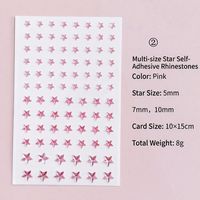 Autocollants 3D étoiles en strass autocollants, tailles assorties 5/7/10mm, bijoux pour le visage, maquillage de festival, nail art, décoration corporelle DIY