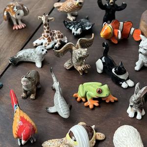 Miniaturas de Cerámica Pintadas a Mano, Decoraciones Creativas de Animales para Escritorio con un Toque de Alta Gama, Color Subesmaltado Seguro - Product Image 1