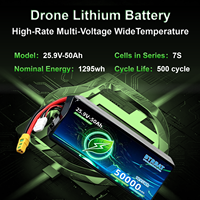 Baterai Lithium Drone 25.9V 7S dengan Siklus Hidup Panjang, Pengosongan 5C, 500+ Siklus, Bersertifikasi UN38.3 MSDS, Baterai LiPo