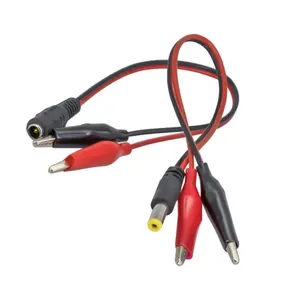 12V DC מתח שקע מחבר זכר 5.5 2.1mm כדי אליגטור קליפ כוח כבל תנין חוט