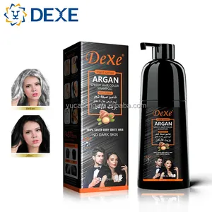 Dexe cinema olio di Argan Speedy Hair Color Shampoo Cover grey White Hair Shampoo organico per tinture per capelli di nero no dark skin