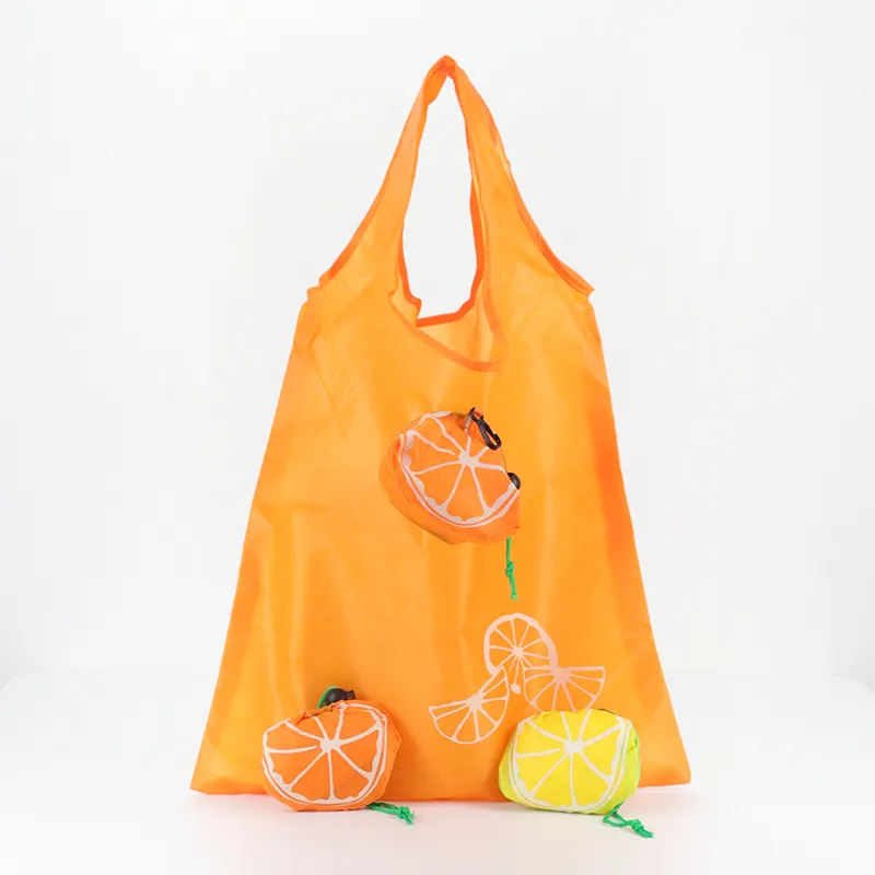 कस्टम फल के आकार का R-PET किराने ढोना बैग पुनर्नवीनीकरण Foldable शॉपिंग बैग