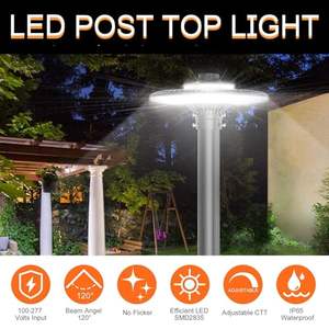 โคมไฟเสาภายนอกอาคาร IP65 ปรับค่า CCT ได้ 60W-200W สำหรับ<span class=keywords><strong>ลาน</strong></span><span class=keywords><strong>จอด</strong></span><span class=keywords><strong>รถ</strong></span> ถนน สวน ไฟส่องสว่างบนเสา - Product Image 2