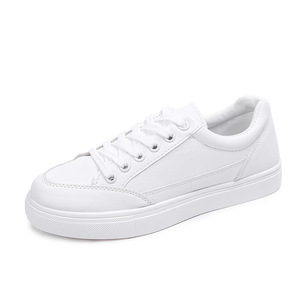 PU upper Womens white Platform Sneakers Shoes Women's Low <b>Top</b> Casual <b>Walking</b> Shoes white flat Fashion Sneakers for woman - Product Image 6