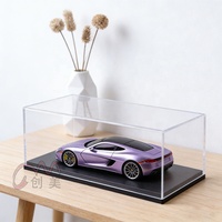 Boîtes en PMMA anti-poussière personnalisées, rectangulaires, échelles 1/18, 1/24, 1/32, 1/64, vitrines en acrylique pour modèles de voitures avec bande LED cachée