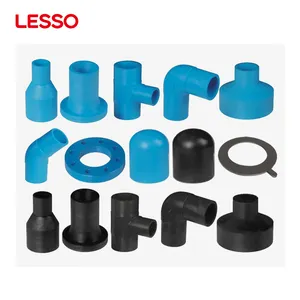 LESSO wholesale higher flow capacity 75-800mm butt fusion joint pipe fittings tee PE pipe reducer fittings