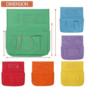 Chair Pockets 1 Pack 18inch Chairback Buddy Pocket Classroom Organizer With Name Slot and 6 Pockets - Product Image 3