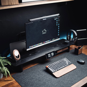 Soporte de Monitor de Nogal con <span class=keywords><strong>Estante</strong></span> de Almacenamiento y Organizador para Escritorio, Soporte de <span class=keywords><strong>Computadora</strong></span> para PC - Product Image 5