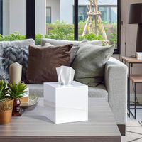 Boîte à mouchoirs portable contemporaine et durable, distributeur de serviettes hygiéniques, support carré blanc, service de découpe, marque Hongye
