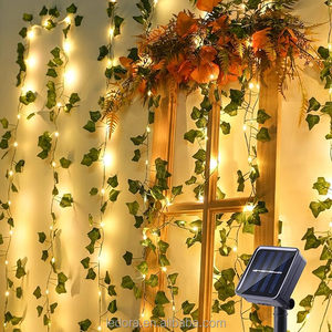 IP44 étanche extérieur <span class=keywords><strong>guirlande</strong></span> chaud blanc vert feuilles vigne chaîne lumière cuivre Flexible fleur décorations de noël intérieur - Product Image 1
