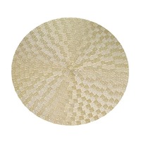 Set de table rond tissé européen de 38 cm, luxueux et tendance, en PVC ajouré