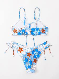 Moda Sling <span class=keywords><strong>tipo</strong></span> <span class=keywords><strong>Bikini</strong></span> mujer traje de baño separado <span class=keywords><strong>Tanga</strong></span> Sexy y hermoso Floral trajes de baño Tankinis Tropical traje de baño - Product Image 5