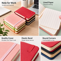 Carnet de poche personnalisé A7, petit journal en cuir PU avec bande élastique, 100 feuilles, mini bloc-notes pour les voyages, le bureau, les cadeaux d'affaires