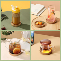 Sous-verres ronds en liège personnalisés avec logo, tapis de tasse à thé résistants à la chaleur, dessous de verre de style européen, diamètre 103 mm