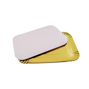Popular Rectangular Golden Paper <b>Cake</b> Plate for Dessert Food - Product Image 4