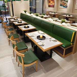 ชุดโต๊ะเก้าอี้ร้านกาแฟ คาเฟ่ ร้านอาหารหินอ่อน พร้อมโซฟาหนังสำหรับโครงการเฟอร์นิเจอร์โรงแรมและร้านอาหาร - Product Image 6