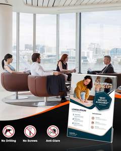 ที่ใส่ป้ายอะคริลิกติดผนังพร้อมเทปกาว<span class=keywords><strong>8</strong></span>แพ็คขนาด<span class=keywords><strong>8</strong></span>.5x11นิ้ว - Product Image 4