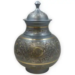 Tang lễ urn kim loại hỏa Táng urn handmade tay khắc ưa thích urn thiết kế mới tiên tiến hiện đại tang lễ tro quan tài