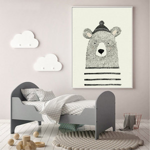 Cartoon Fox Bear Canvas Poster Print Nordic minimalista Baby Kids Room Art Decor - Product Image 3