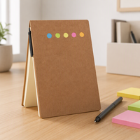 Bloc-notes en papier kraft avec logo personnalisé, bloc-notes adhésif, bloc-notes combiné avec stylo, bloc-notes pour le bureau et la promotion