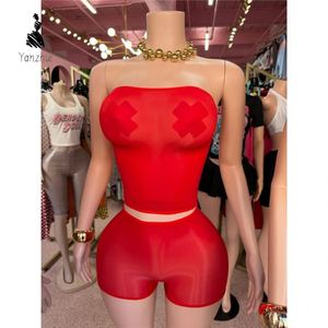 Ensemble 2 pièces de lingerie érotique ODM sexy en polyester et élasthanne brillant et ultra-extensible, tenue de soirée pour femme - Product Image 3