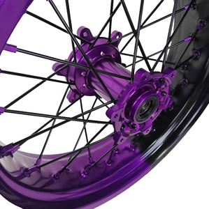 Ruedas Supermoto KTM EXC SXF <span class=keywords><strong>CRF</strong></span> YZF KXF RMZ de 17 Pulgadas, Negras y Púrpuras, con Mazas CNC Billet y Llantas de Aluminio, Juego de Ruedas de Competición, Piezas de Reequipamiento - Product Image 5